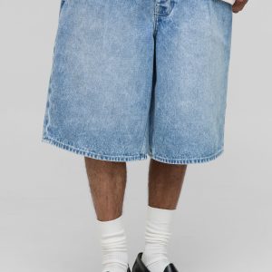 Pleat Front Rigid Denim Jorts