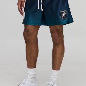 Boxy Embroidered Ombre Sports Shorts