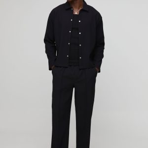Oversized Pleated Overshirt & Trouser Set