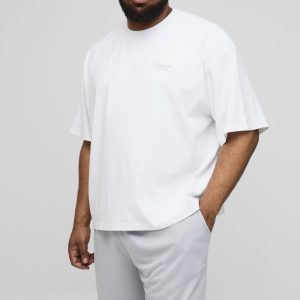 Plus Oversized Boxy Embroidered Basketball T-Shirt & Shorts Set