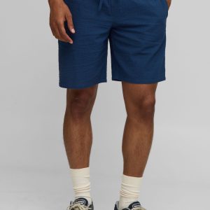 Elasticated Regular Fit Plain Seersucker Shorts