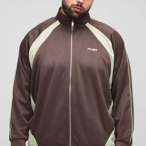 Plus Embroidered Regular Fit Track Jacket