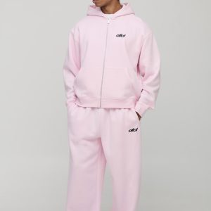 Oversized Boxy Pastel Man Zip Through Hoodie