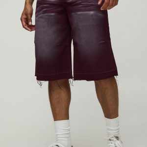 Longline Extreme Washed Denim Jorts
