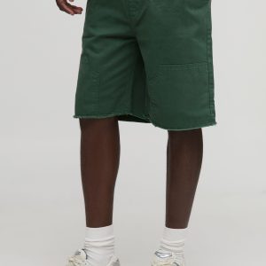 Elasticated Waist Relaxed Distressed Carpenter Shorts