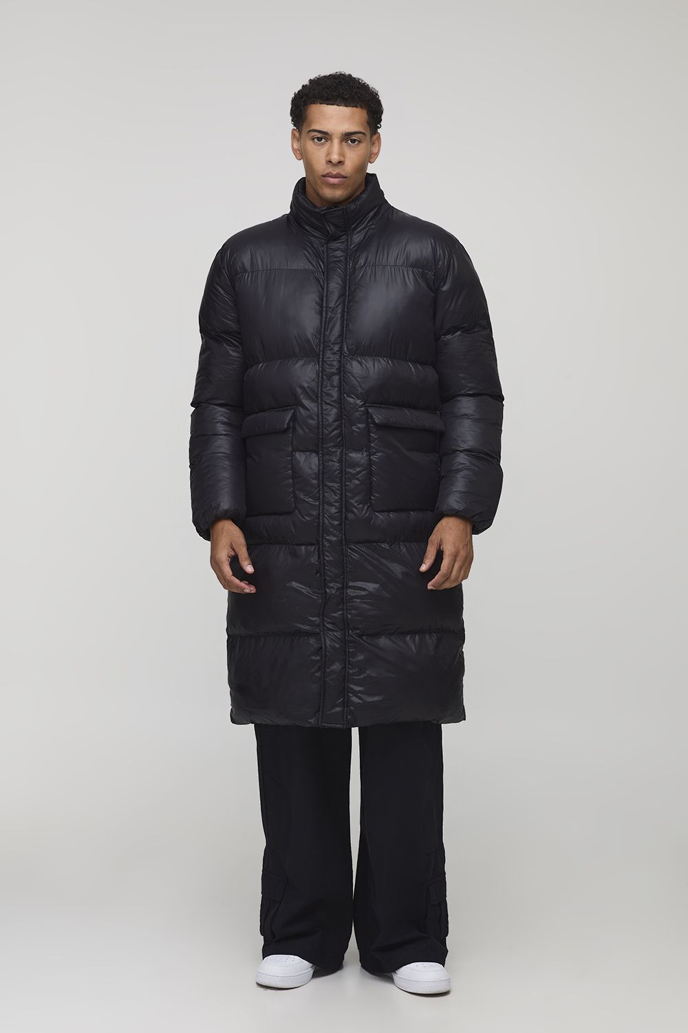 Regular Fit High Shine Longline Puffer Jacket