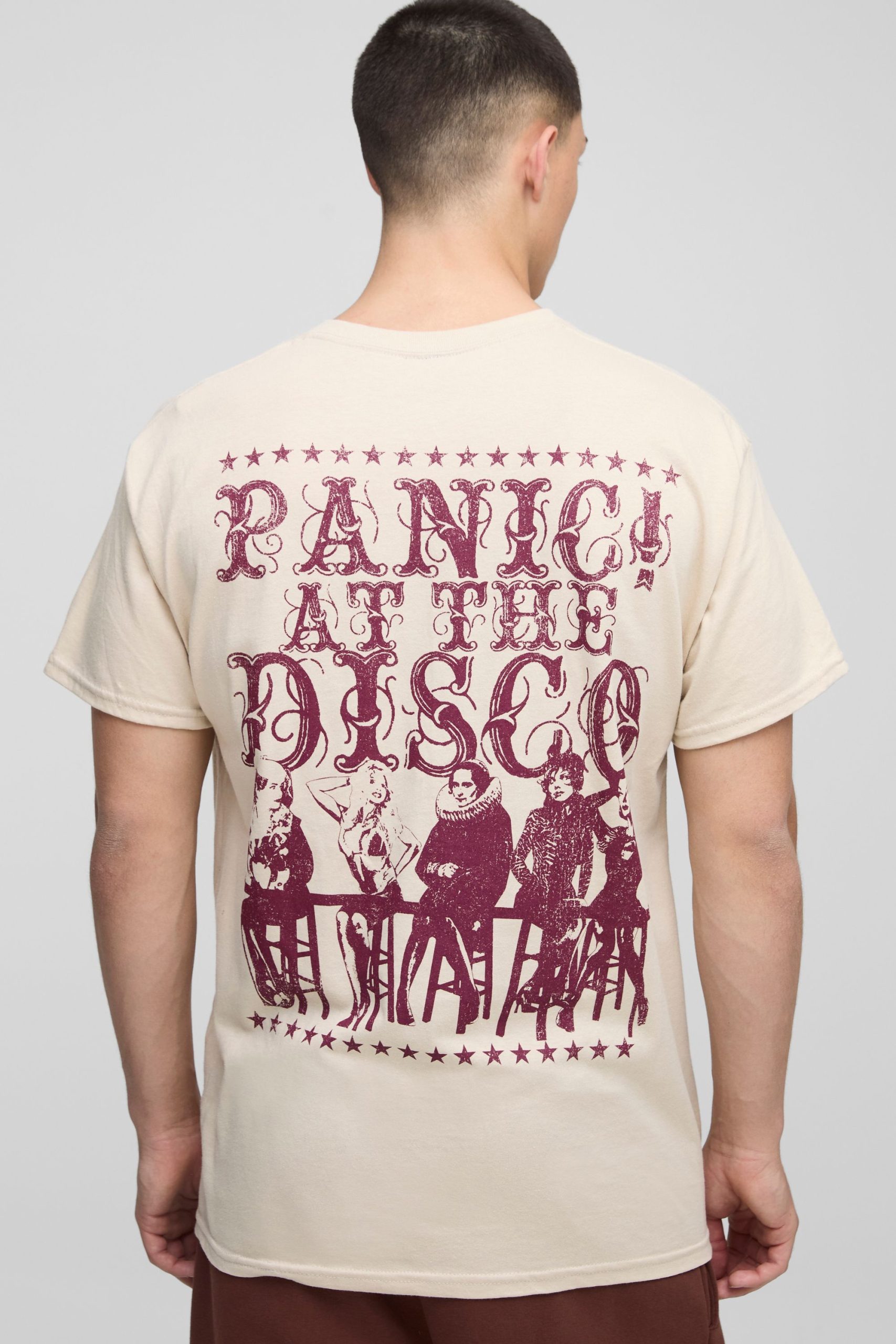 Regular Fit Panic At The Disco License Printed T-Shirt