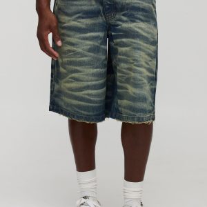 Regular Fit Crinkle Tinted Denim Jorts