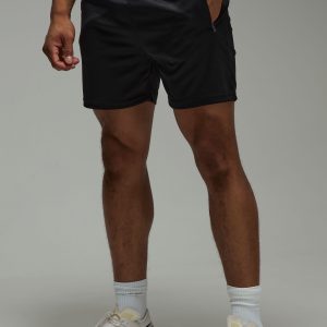 Man Active Zip Pockets Stretch 5inch Gym Short