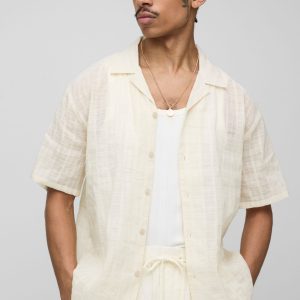 Oversized Textured Revere Shirt