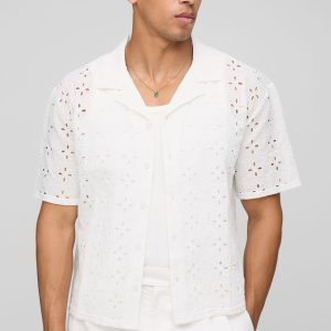 Oversized Boxy Broderie Revere Shirt