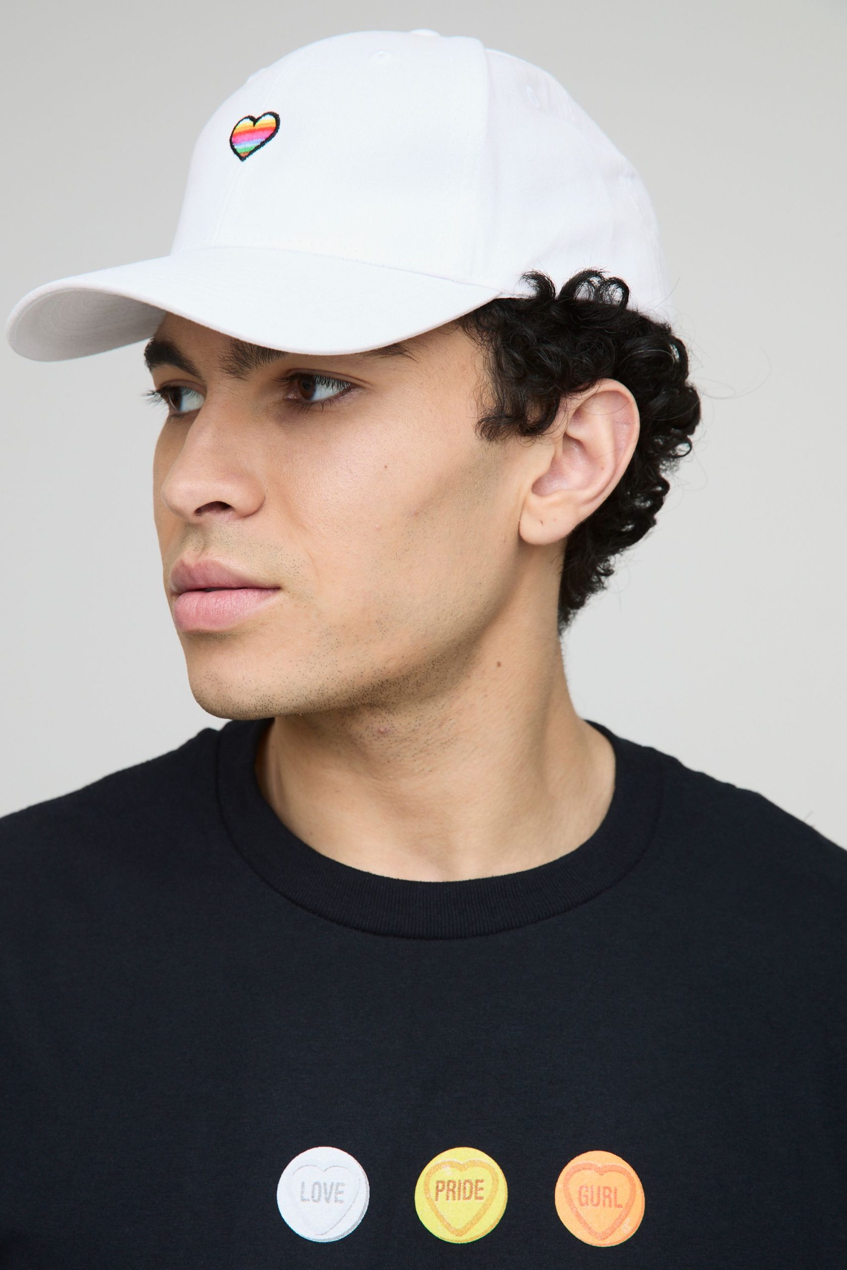 Rainbow Heart Embroidered Pride Cap