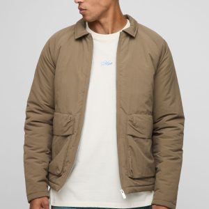 Regular Fit Crinkle Peached Nylon Pocket Harrington Jacket