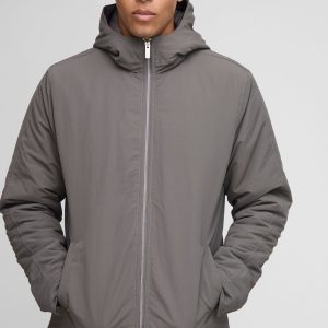 Regular Fit Hooded Crinkle Peached Nylon Jacket