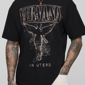 Tall Oversized Nirvana License Print T-Shirt