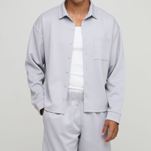 Oversized Scuba Shirt and Relaxed Short Set