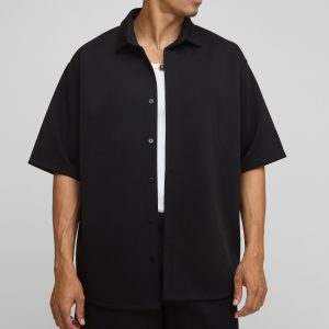 Oversized Scuba Collared Shirt and Short Set