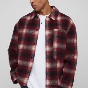 Regular Fit Heavyweight Workwear Pocket Check Overshirt