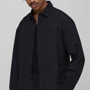 Oversized Concealed Placket Crinkle Shirt
