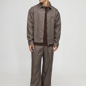 Oversized Houndstooth Pocket Detail Overshirt