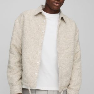 Regular Bungee Hem Boucle Overshirt
