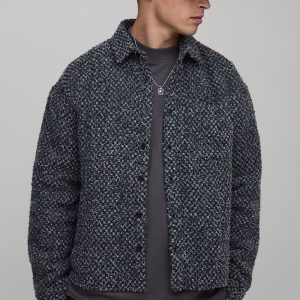 Oversized Boucle Padded Overshirt