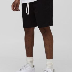 Tall Elasticated Waist Baggy Fit Split Hem Shorts