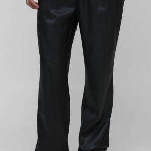 Tall Pleated PU Relaxed Fit Trousers