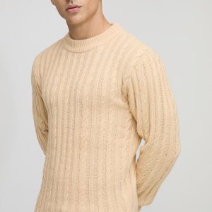 Muscle Fit Cable Knitted Jumper