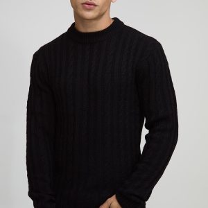 Muscle Fit Cable Knitted Jumper