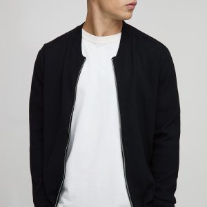 Regular Fit Smart Knitted Bomber Jacket
