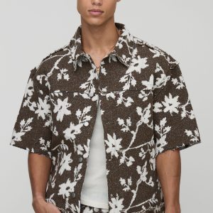 Tall Floral Tapestry Oversized Short Sleeve Overshirt