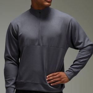 Man Active Interlock Oversized Boxy Luxe 1/4 Zip