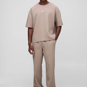 Pleated Oversized Boxy T-shirt & Trouser Set