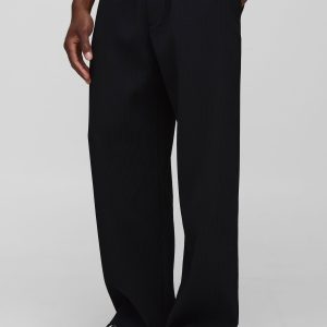 Elasticated Wide Leg Pleated Trousers