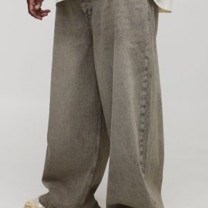 Plus Baggy Fit Overdyed Jeans