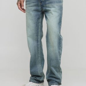 Tall Straight Leg Extreme Washed Woven Tab Jeans