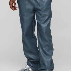 Elasticated Waist PU Relaxed Carpenter Trouser