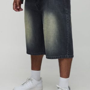 Plus Tinted Washed Longline Jorts