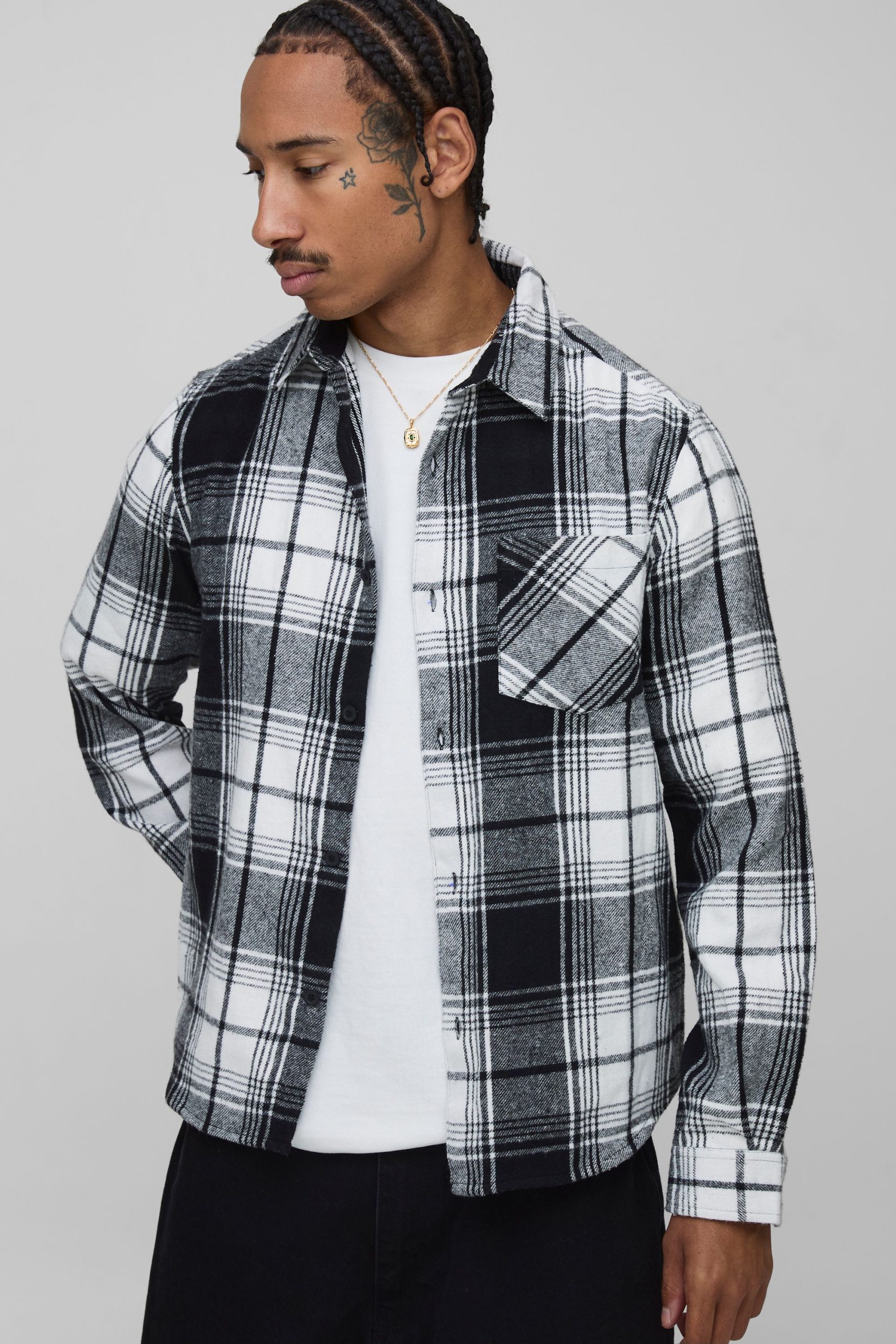 Regular Fit Flannel Check Long Sleeve Shirt