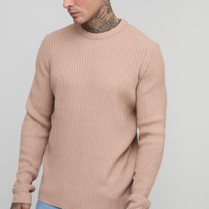 Tall Basic Regular Fit Ribbed Knitted Jumper