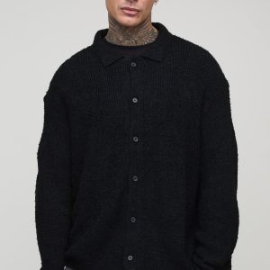 Tall Basic Boxy Brushed Knitted Shirt