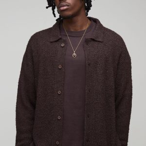 Tall Basic Boxy Brushed Knitted Shirt