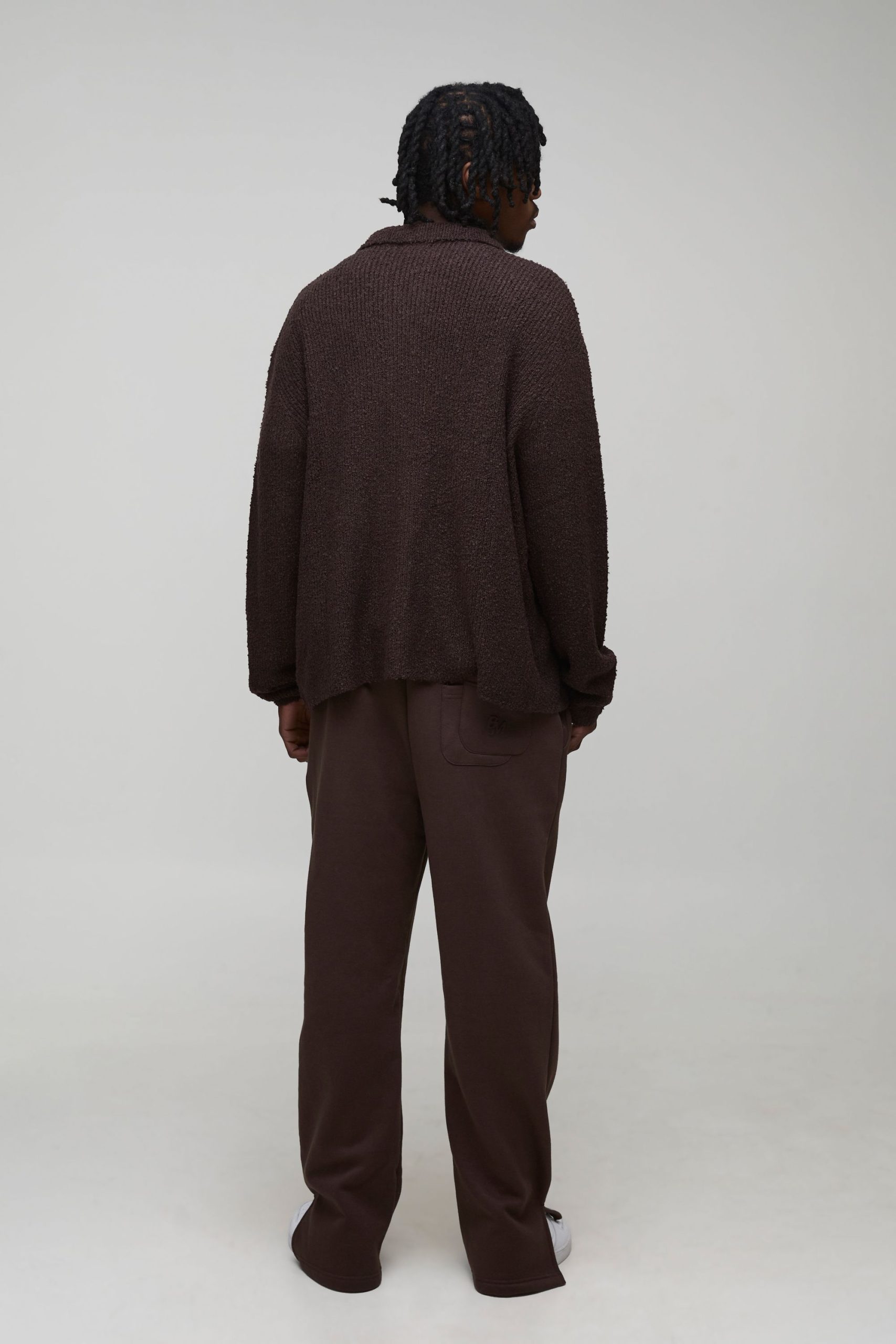 Tall Basic Boxy Brushed Knitted Shirt - Image 2