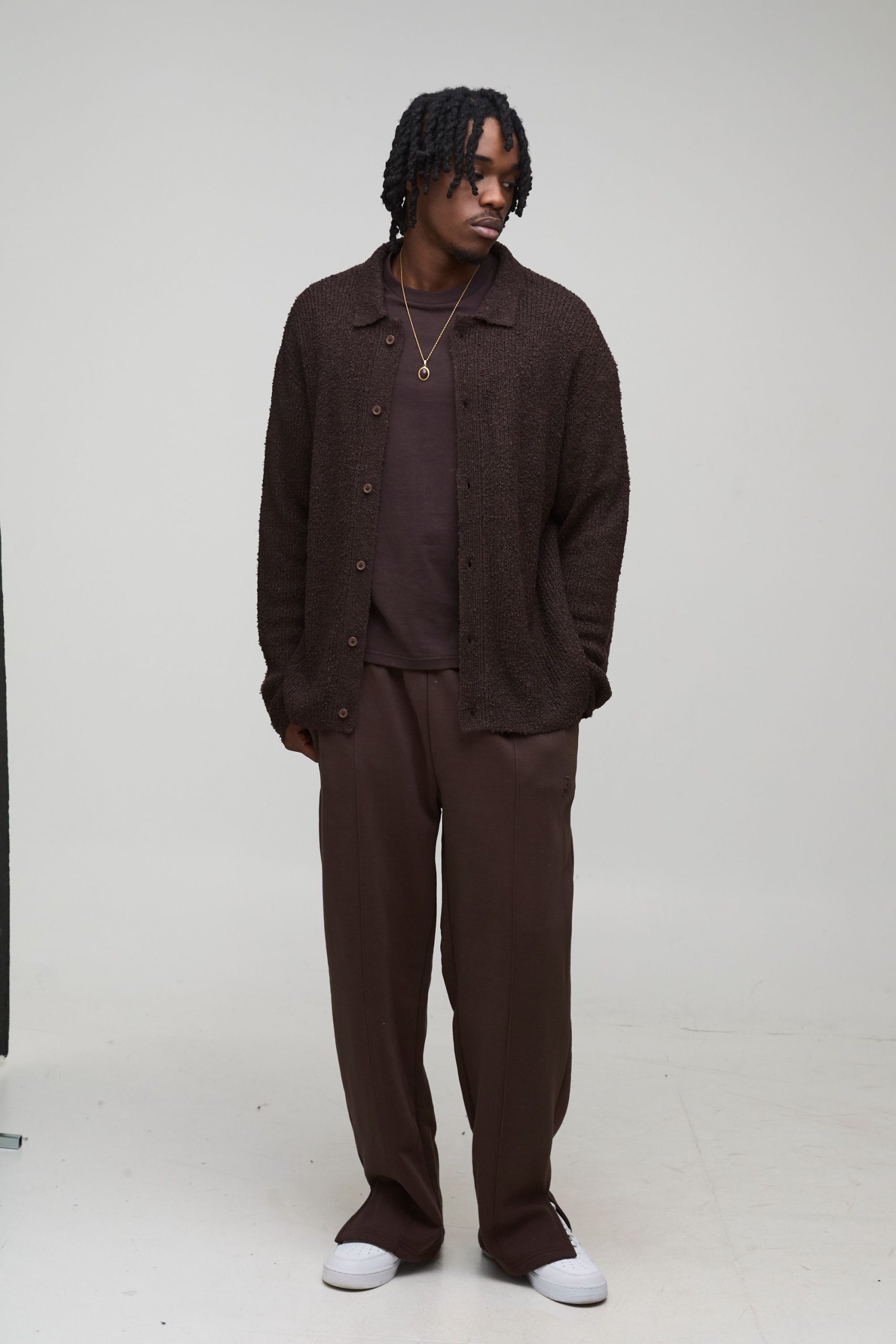 Tall Basic Boxy Brushed Knitted Shirt - Image 4
