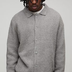 Tall Basic Boxy Brushed Knitted Shirt
