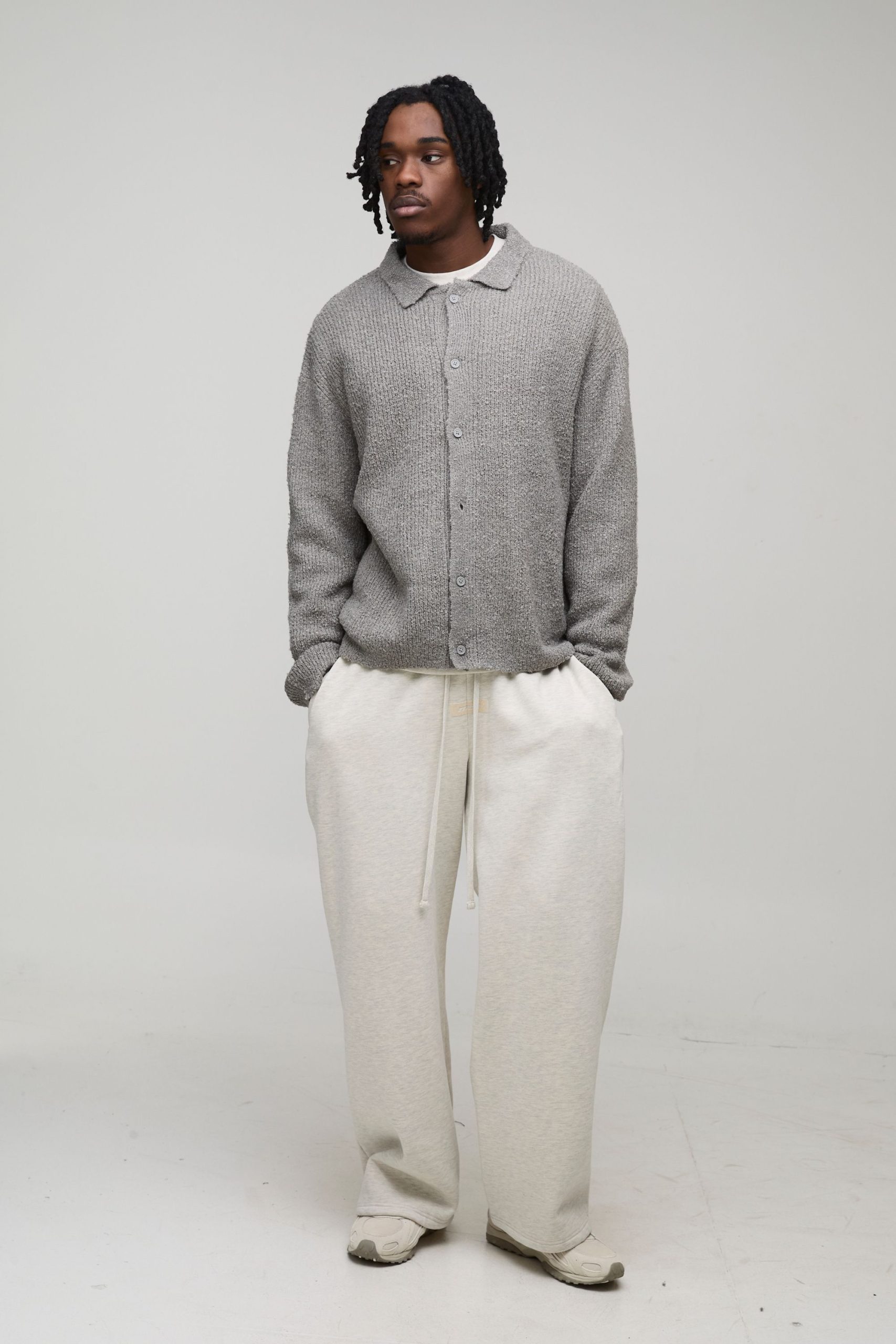 Tall Basic Boxy Brushed Knitted Shirt - Image 4