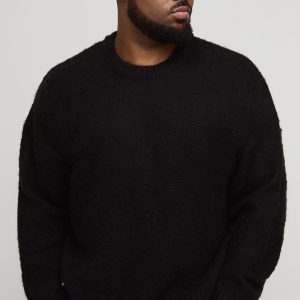 Plus Basic Boxy Fit Brushed Knitted Jumper