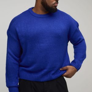 Plus Basic Boxy Fit Brushed Knitted Jumper