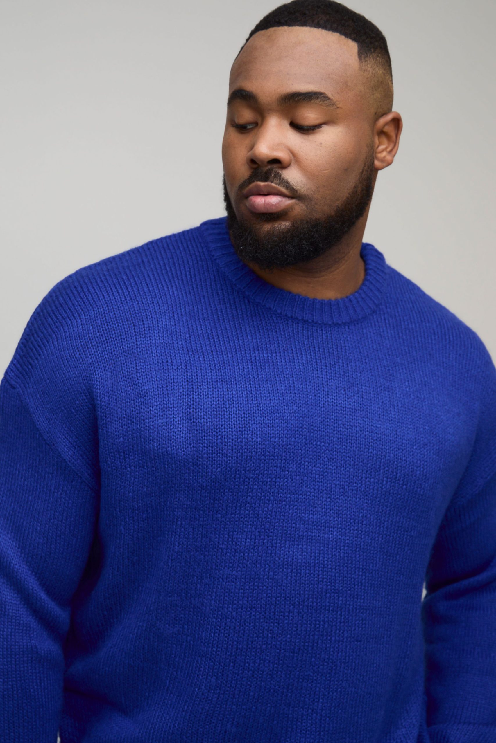 Plus Basic Boxy Fit Brushed Knitted Jumper - Image 3
